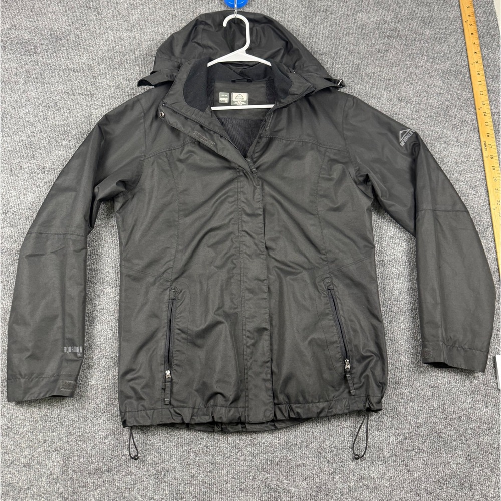 McKINLEY Aquamax Pro 2.000mm Rain Jacket Womens Medium Black Hooded‎ Shell M/M